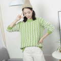 Turtleneck hand knitted sweater women warm stripe pullover top sweaters ladies